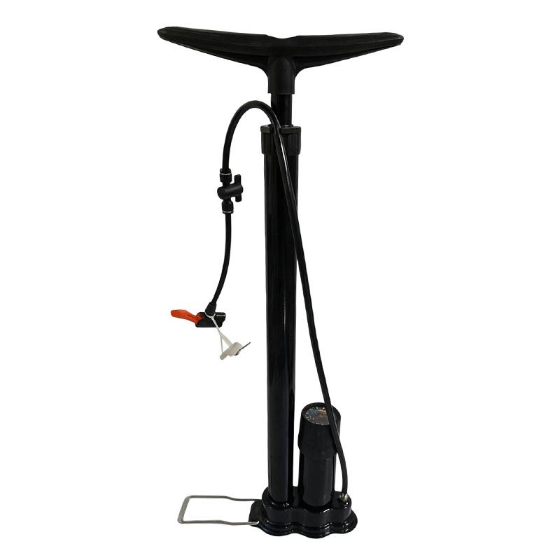 Volledig stalen luchtpomp met manometer en verborgen tank, voorzien van verdikte koolstofstalen buis.