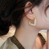 New French Style Square Gold Color Large Hoop Earrings for Women Fashion Design Temperament Pearls Earrings Wedding Jewelry Gift