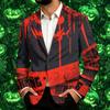 Herre Corduroy Business Casual Jakke med Halloween-trykk