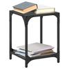 VidaXL Coffee Tables with Black Glass Top 2 Pcs 30x30x40 Cm Steel, Side Table, Living Room Table, Tea Table, End Table 845957