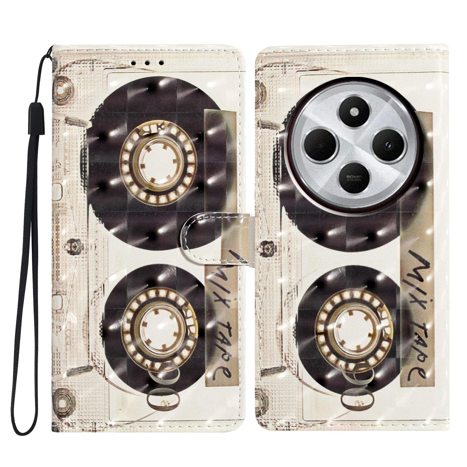 

Чехол для Xiaomi Poco C75 4G/Redmi 14R 5G/14C 4G из ПУ кожи с 3D печатью, кошелек, чехол для телефона Tape