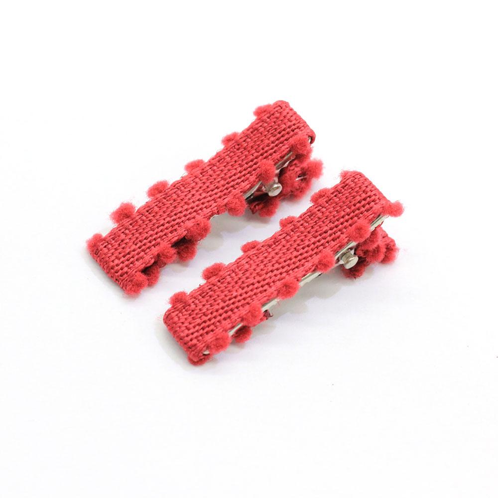 New Christmas Ribbon Lined Small Alligator Clips Decorative Hair Pins Barrettes for Toddlers Braid Accessories