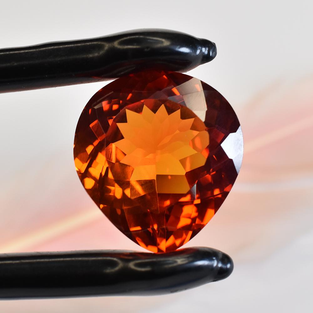 13.20 Ct NATURAL Pear Cut CERTIFIED Orange Sapphire Flawless Loose GEMSTONE