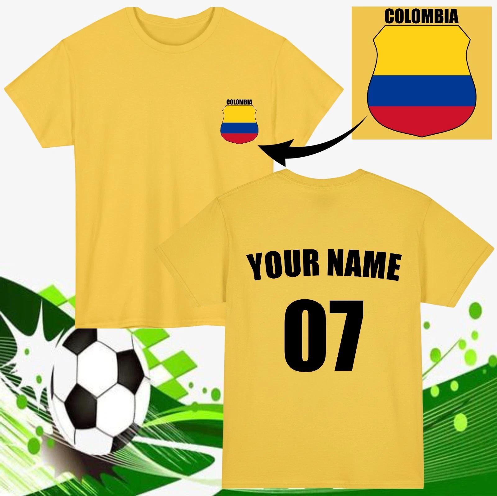 Personalised Colombia Football T-T-Shirt Custom Name Number Fan Gift Unisex Top 3XL
