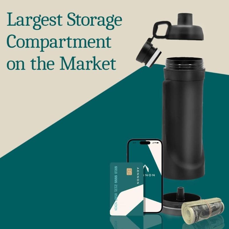 Bouteille de rangement à compartiment pour cacher des boissons Gobelet de boisson en plastique durable