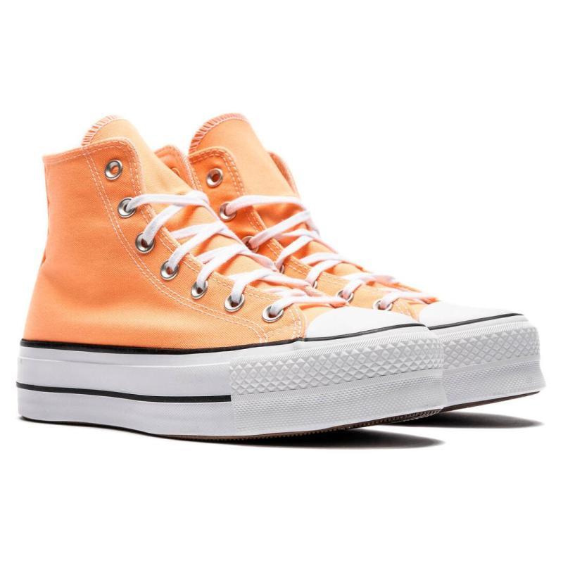 Converse All Star Lift Comfortable Everyday Non-Slip Abrasion Resistant Height Increase High Top Espadrilles Women's Orange
