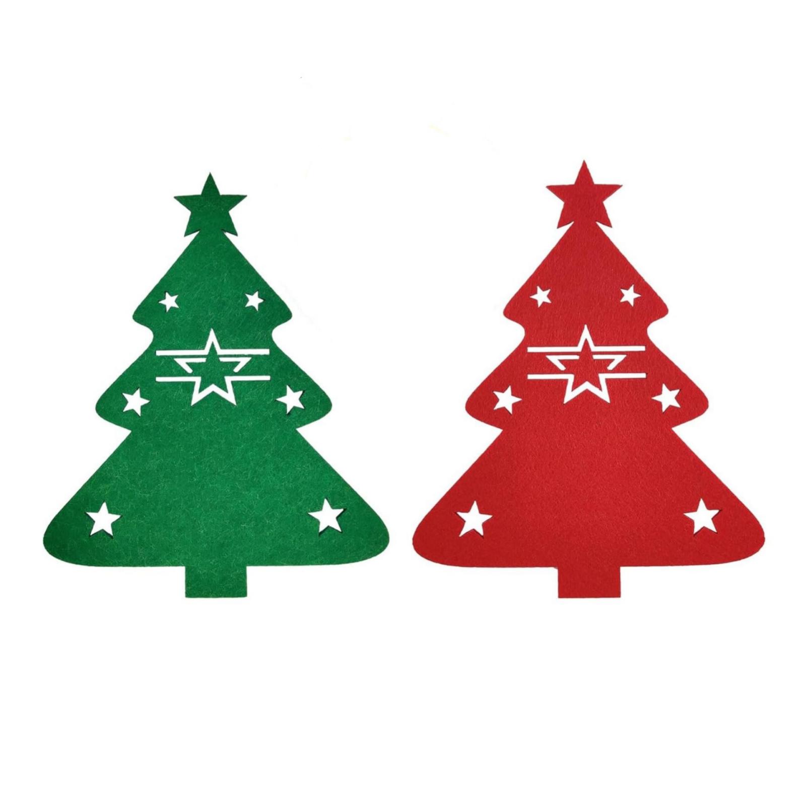 

12 шт. Рождественские столовые приборы, Набор из фетра: вилка, ложка, сумка, Рождественское украшение стола, Сумка для столовых приборов с рождественской тематикой One Size