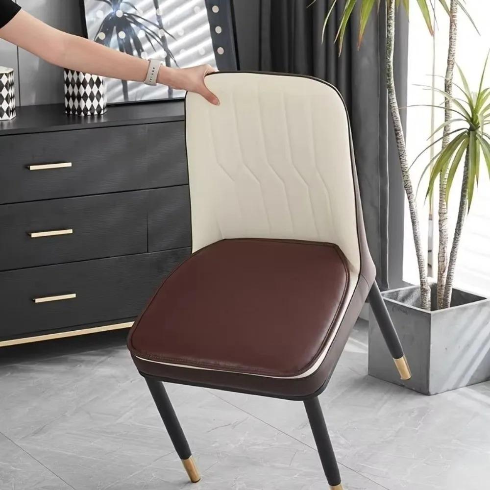 Non-slip D-Shape PU Leather Seat Cushion Dirt-resistant Chair Pad Dining Chair Cushion  Office