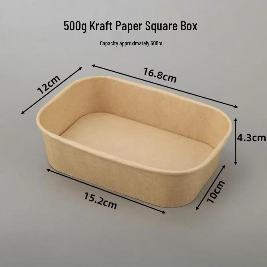 Disposable Kraft Paper Lunch Box For Takeaway & Picnic