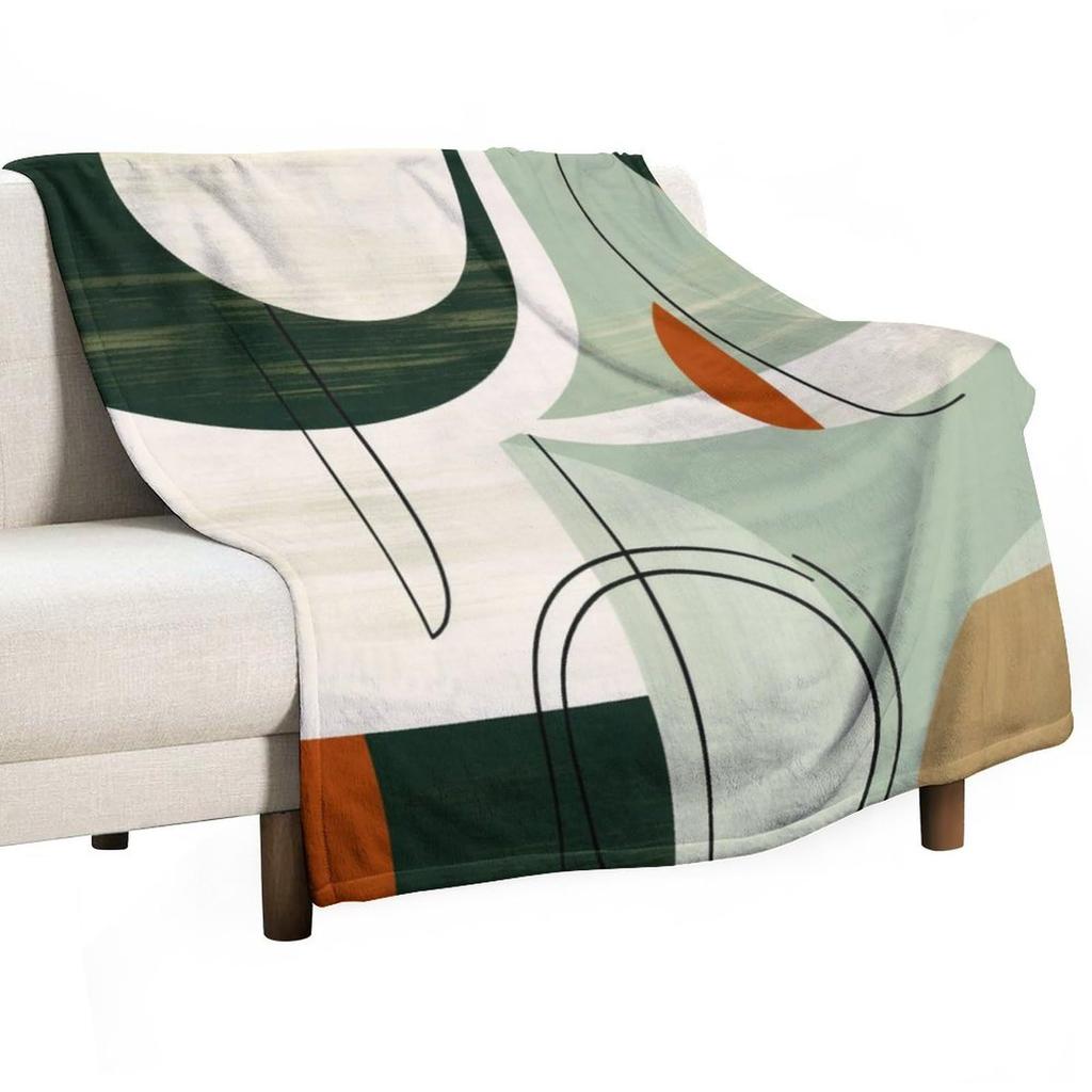 Geometric Print Flannel Blanket Nap Thermal Blanket Sofa Blanket