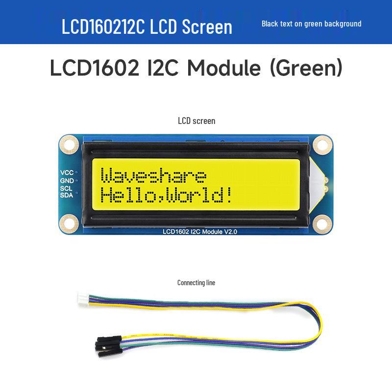 Weixue LCD1602 Adjustable Backlight Character Display, 3.3V/5V Compatible