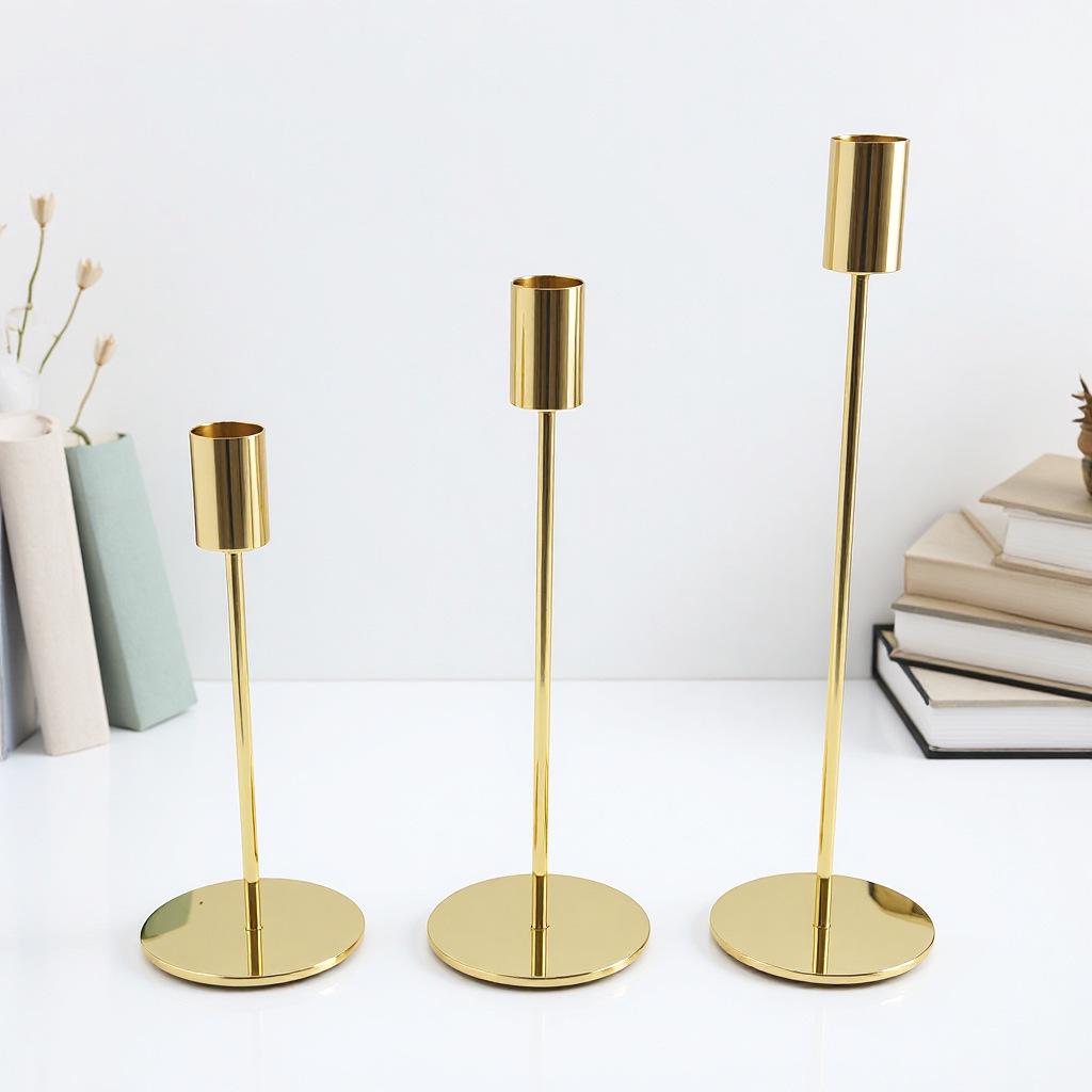Retro Nordic-Style Wrought Iron European Candlestick for Christmas and Weddings