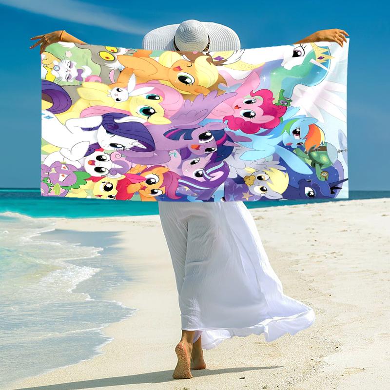 1Pc Little Pony Adventure Beach Towel Microfiber Beach Towel Thin Absorbent For Beach Swimming Yoga Bath Sports 0917120