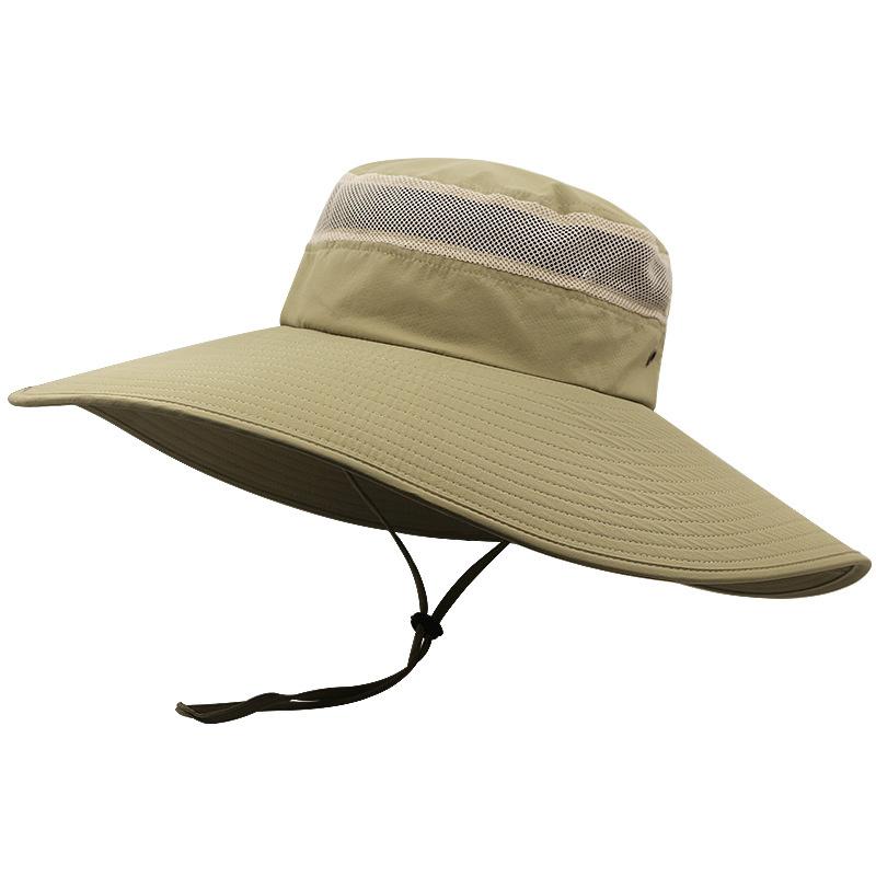 15CM Oversized Brim Summer Fisherman Hat Quick Drying Mesh Lightweight Breathable Sun Cap Man Big Size Bucket Hat 60-65cm