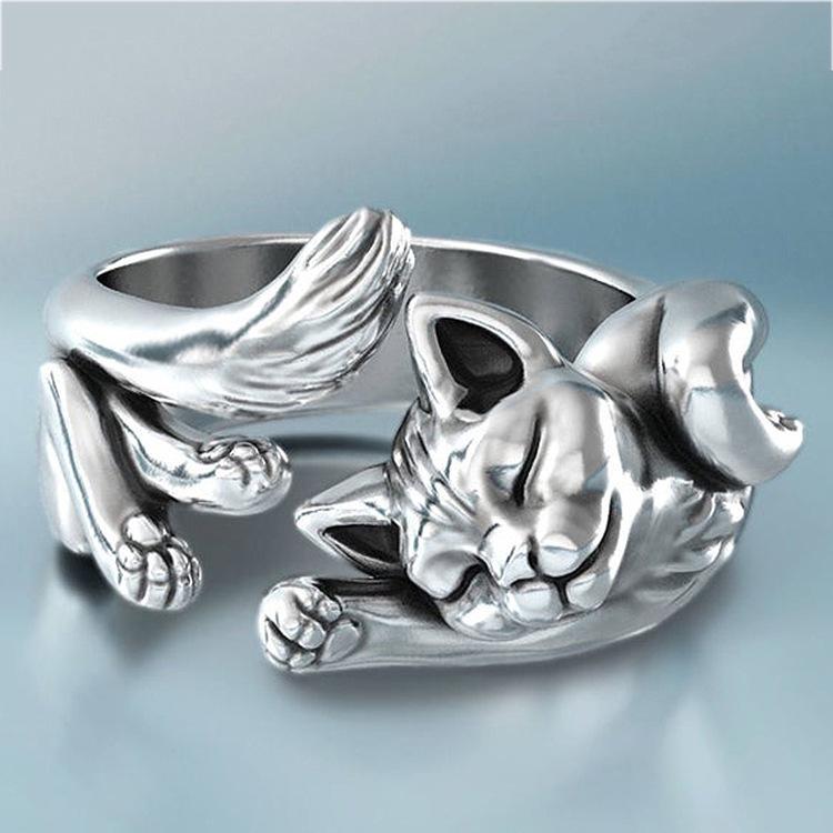 

Novel Cat Design Open Ring - Stylish Women s Jewelry Adjustable Open