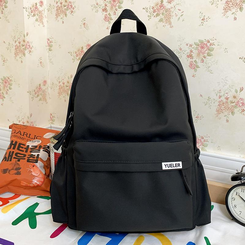 Primary School Girls High School Students School Backpack Junior High School Students Solid Color Backpack