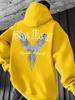 Printed Men's Drawstring Sweatshirt with Kangaroo Pocket Hooded Pullover Sweatshirt