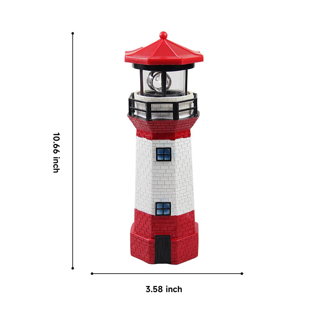 

Lighthouse Solar LED Light Beacon Garden Fence Lamp Outdoor Rotating Lamp Solar Courtyard Decoration Patio Walkway Lights красный