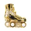 Excellent Brooch Roller Skates COCO Fake Pearl COCO Mark Rhinestone Gold Used