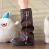 Fashion 2025 Punk Style Splicing Thick Bottom Women Knee-High Boots Fashion Zipper Female Pleated Knight Long Booties Shoes