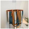 Large Capacity Striped Shoulder Bag Women Summer 2023 New Trendy Fashion Handbag Casual Tote Bag