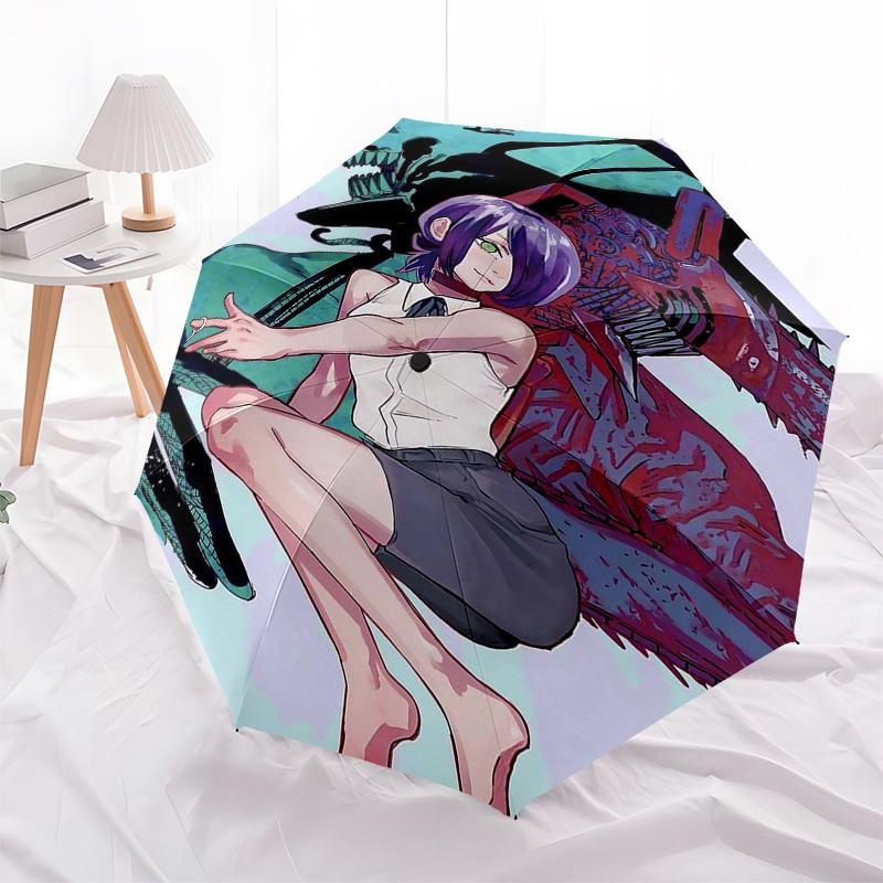 1pc Outdoor Umbrella with Anime Character Design - Automatic Opening/Closing Umbrella with Portable Tri-Fold Design, 8-Rib Iron Frame - Perfect Gift f