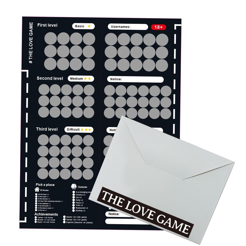 Plakat zdrapka dla kochanków z różnych krajów: Wyzwanie 100 Poz dla Par