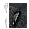 Polished Couple Accessories Black Sapphire Austrian Crystal 18K Plated Wolf Tooth Pendant Necklace