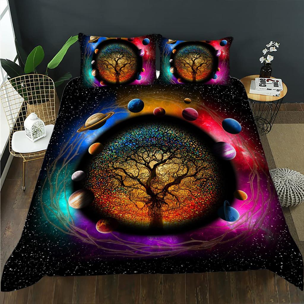 Cartoon Space Down Comforter Set Bedding Set Duvet Cover 3-piece Set