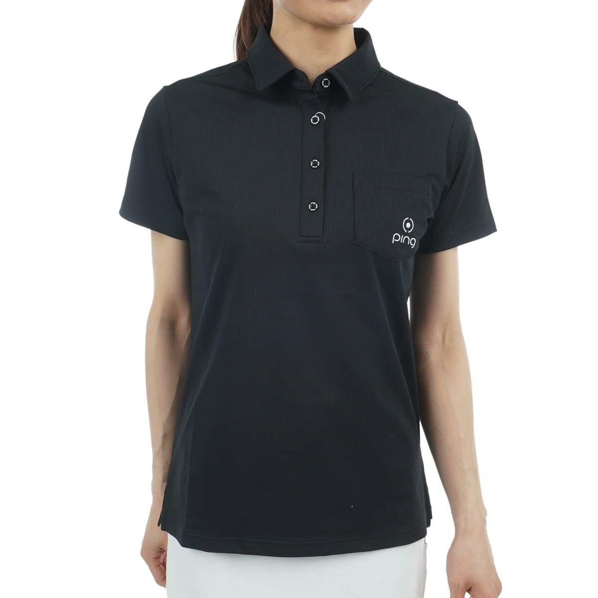 

Short Sleeve Polo Shirt Pocket Golf LL [Pin Apparel] Women s (One Logo) / / 622-5160210 010_Black