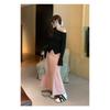 2026 Early Spring Women's Off-Shoulder Knit Sweater, Slim Fit Outerwear, Base Shirt, High-End Sweater