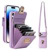 Vertical Cards Solt Wallet Leather Crossbody Case for IPhone 14 15 Pro Max 13 12 11 XR XS 7 8 SE 2022 Lanyard Metal Buckle Cover