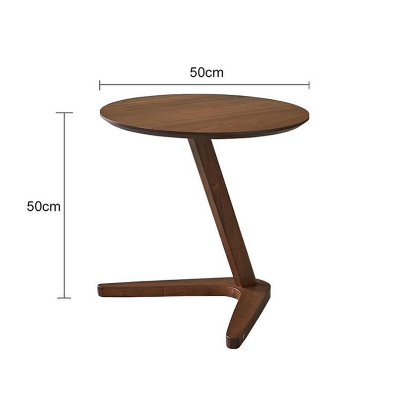 Nordic Style Solid Wood Side Table Sofa Side Table Living Room Small Coffee Table for Small Spaces Bedroom Rustic Walnut