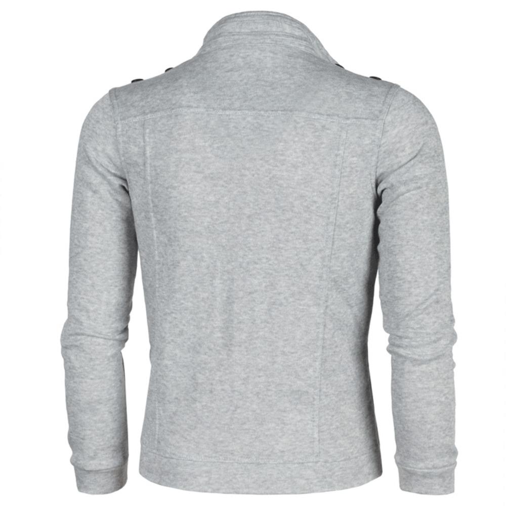 Men's Solid-Color Stand-Collar Sweatshirt for Spring/Fall Youth-Style Design, Long-Sleeve Slim Fit Oversized Top