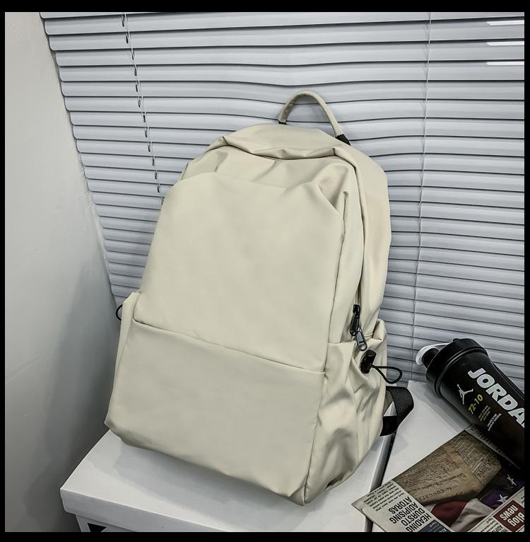 Simple And Fashionable Casual Backpack, High School Student Schoolbag Large Capacity Solid Color Shoulder Can Be Printed