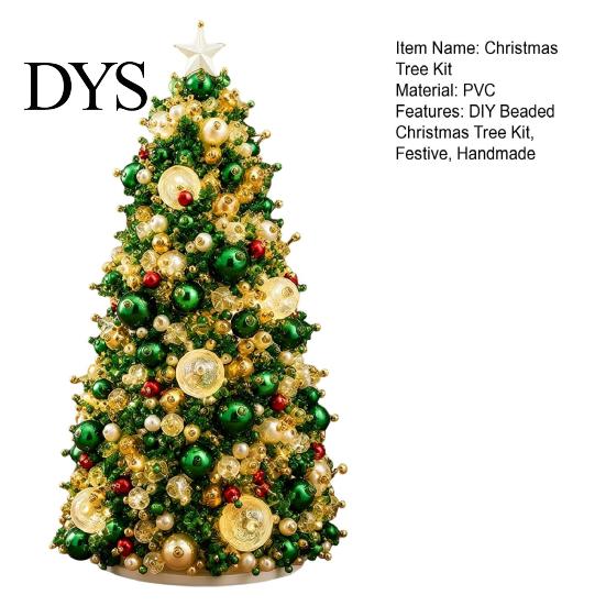 Educational Toy for Children DIY Beaded Christmas Tree Kit, Handmade PVC Glitter Craft Festive Home Decor Set, Easy to Assemble Art Kit Kids
