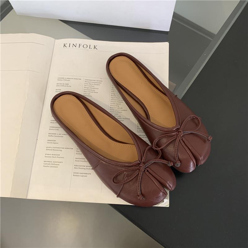 Fashion Bailamos Women Slippers Tabi Ninja Shoes Woman Microfiber Leather Comfy Slides Split Toe Flats Soft Bottom Loafers 2024 New Fash