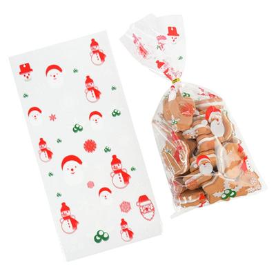 50pcs Sac d'Emballage Cadeau Bonbon Noël Plastique Bonbon Biscuit Friandise Sac Cadeau Décoration Fête de Noël Décoration de Noël pour la Maison