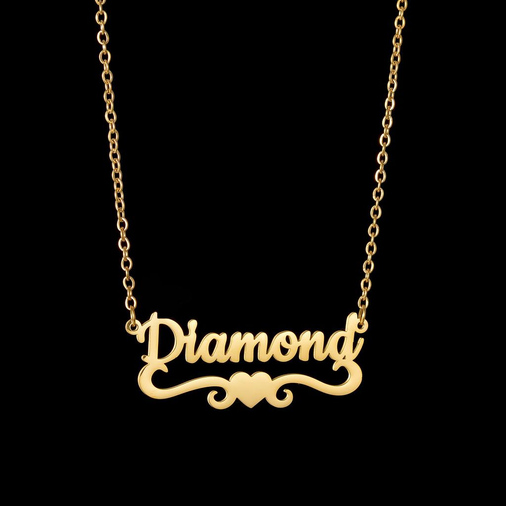 Atoztide Custom Name Necklace for Women Bottom Heart Crown Stainless Steel Jewelry Choker Chain Personalized Birthday Gift