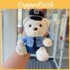 Plush Police Bear Keychain With Pp Cotton Filling For Kids And Collectors