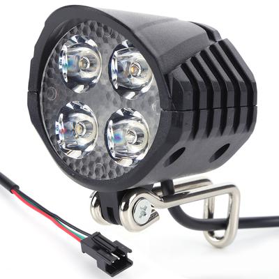 Klaxon Lumière pour Vélo Électrique 48V 18W 9 LED Haute Puissance Trottinette Électrique LED Phare Lampe Avant Étanche Accessoires de Cyclisme pour Extérieur