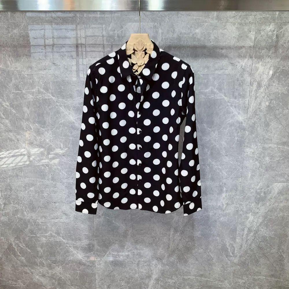 Polka Dot Print High-end Long-sleeve Shirt Casual Korean Style Trendy Cool and Chic Loose Shirt Wrinkle-free