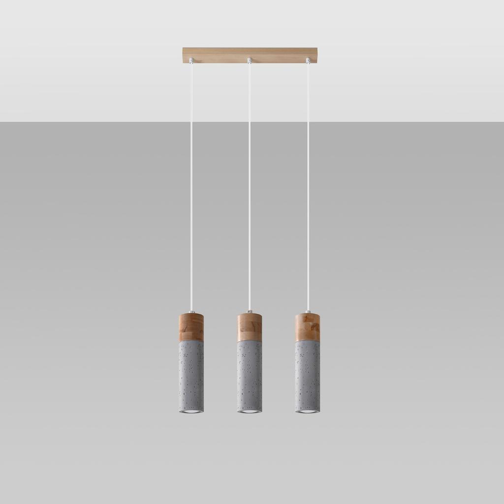 Zane 3 hanging lamp, gray