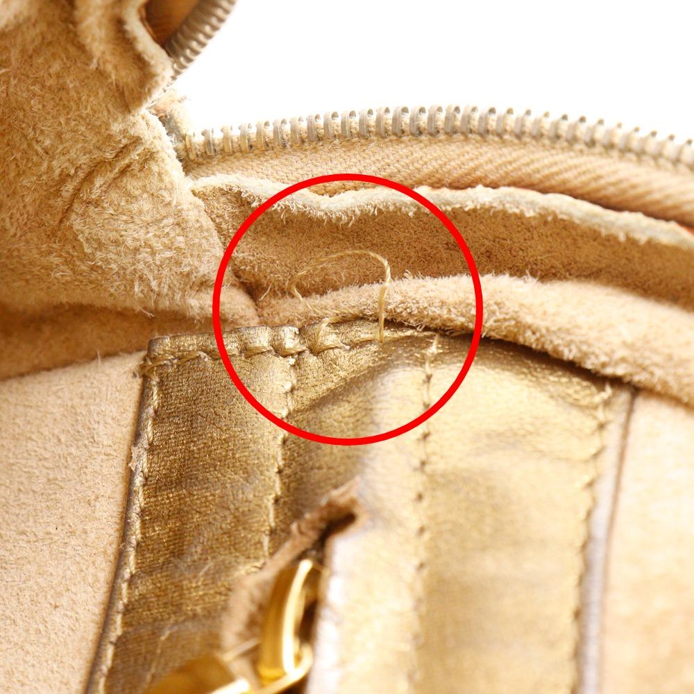 BOTTEGAVENETA Intrecciato Shoulder Bag Gold Calfskin Women Used