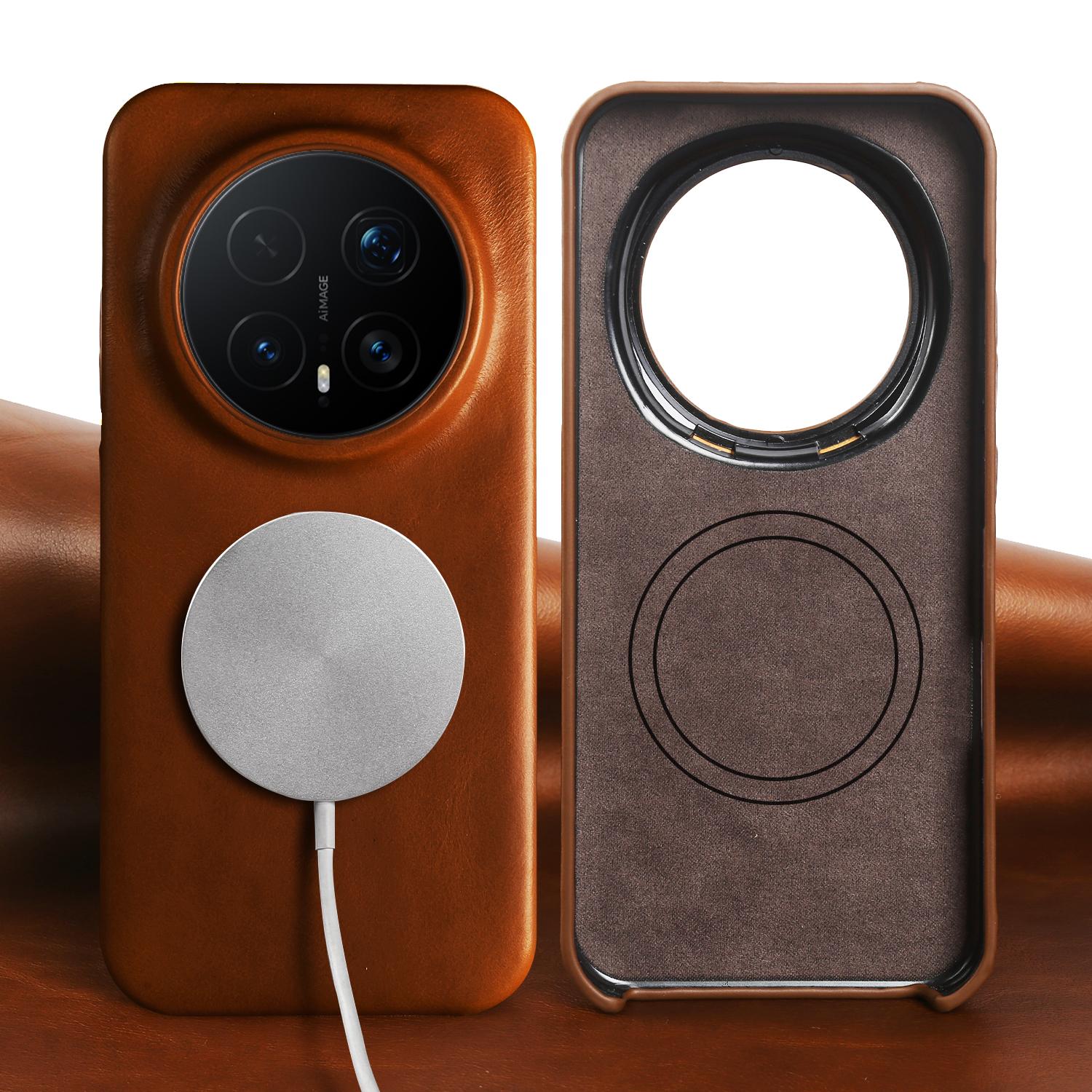 Case For Phone Yulin-003 For Oil Wax Cowhide Genuine Leather Case For Honor Magic 8 Pro Magic8 Magic 7 Pro Magic7 7Pro Back Cover Magnetic Cases