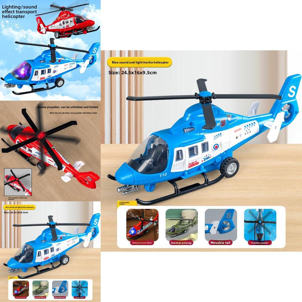 Childrens Rescue Helicopter Toy With Lights And Sound For Kids Play And Education