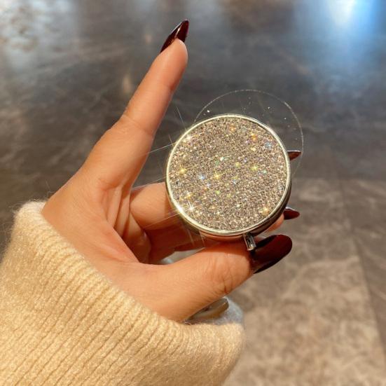 Portable Pill Box Medicine Organizer with Sparkling Rhinestones Dustproof Compact Design Pill Tablet Storage Holder