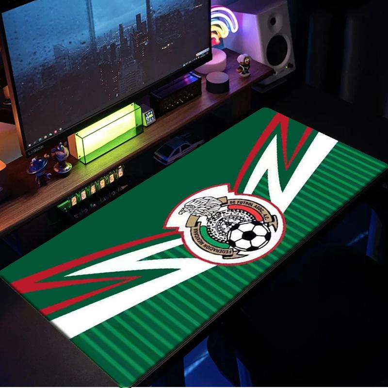 Mexico Football Emblem Mouse Pad, Rubber Base, Esports Desk Mat, Mouse Pad for Gamers and Office Use, Gaming Desk , Easy To Clean Mat
