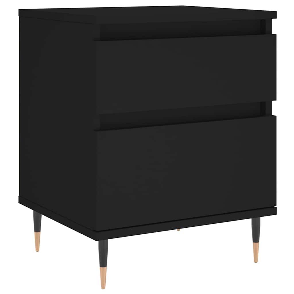 Nightstands (2 Pcs) Black 40 X 35 X 50 Cm Particleboard