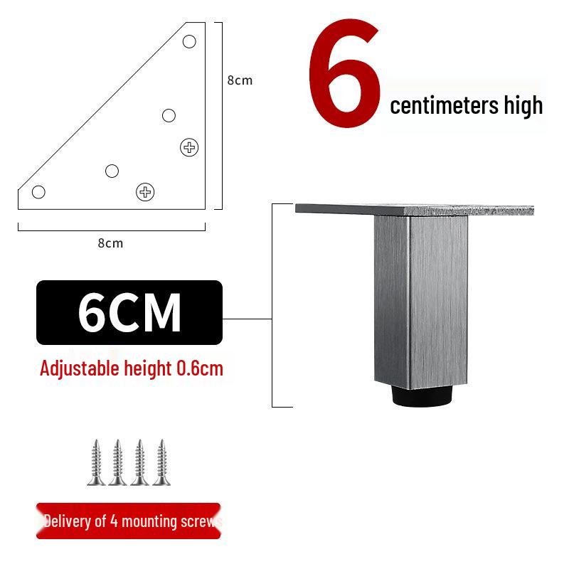 Adjustable Aluminum Alloy Furniture Legs for Cabinets, Sofas, Coffee Tables, TVs, and Beds
